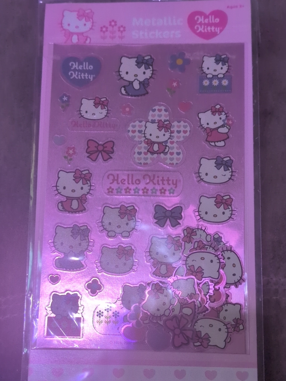 Hello Kitty Vintage Stcikers. Metallic.